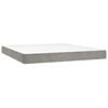 vidaXL Boxspring met matras en LED fluweel lichtgrijs 180x200 cm