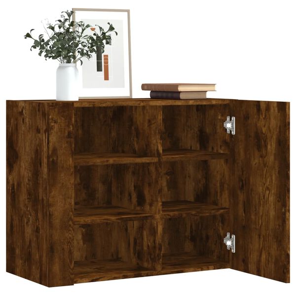 vidaXL Wandkast 75x35x60 cm bewerkt hout gerookt eikenkleurig