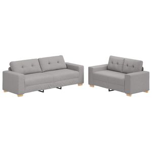 vidaXL Bank 2 st Wolkengrijs Linnen-mix stof