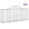 vidaXL Schanskorven 10 st gewelfd 200x30x80/100 cm ijzer