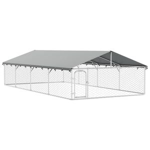 vidaXL Hondenkennel voor buiten met dak 600x300x150 cm