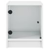 vidaXL Nachtkastje met glazen deur 35x37x42 cm wit