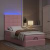 vidaXL Ottoman bed met matrassen en LED's 90x200cm fluweel roze