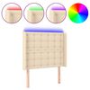 vidaXL Hoofdbord LED 103x16x118/128 cm stof cr&egrave;mekleurig