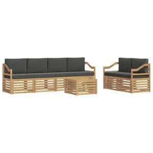 vidaXL Buiten bankenset 7 st Wit en antracietkleurig Polyester