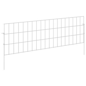 vidaXL Tuin omheining met palen 12 st 95 x 30 cm Gegalvaniseerd staal