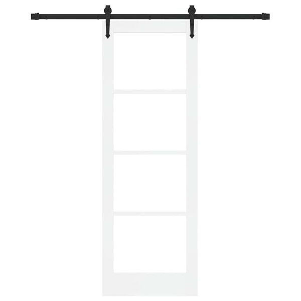 vidaXL Schuifdeur Wit 73,5 x 211 cm Massief grenenhout en glas