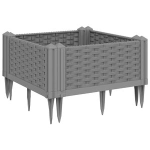 vidaXL Plantenbak met pinnen 42,5x42,5x28,5 cm polypropeen lichtgrijs