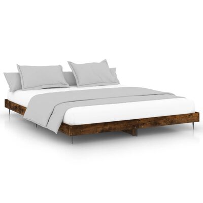 vidaXL Bedframe zonder matras hout gerookt eikenkleurig 150x200 cm