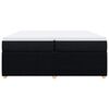 vidaXL Boxspring met matras stof zwart 200x200 cm