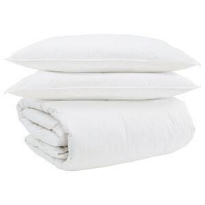 vidaXL Dekbed Set met kussen 3 pcs Wit Donsveertjes
