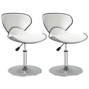 vidaXL Eetkamerstoelen 2 st kunstleer wit