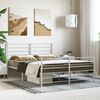 vidaXL Bedframe met hoofd- en voeteneinde metaal wit 120 x 190 cm