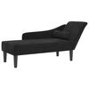 vidaXL Chaise longue met kussens fluweel zwart