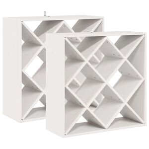 vidaXL Wijnrek 2 st Wit 62 x 25 x 62 cm Massief grenenhout