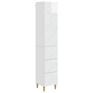 vidaXL Kastenset 2 pcs Hoogglans Wit 33 x 34,5 x 90 cm Bewerkt hout
