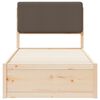 vidaXL Bedframe met Gevoerd Hoofdgedeelte Taupe 75 x 190 cm