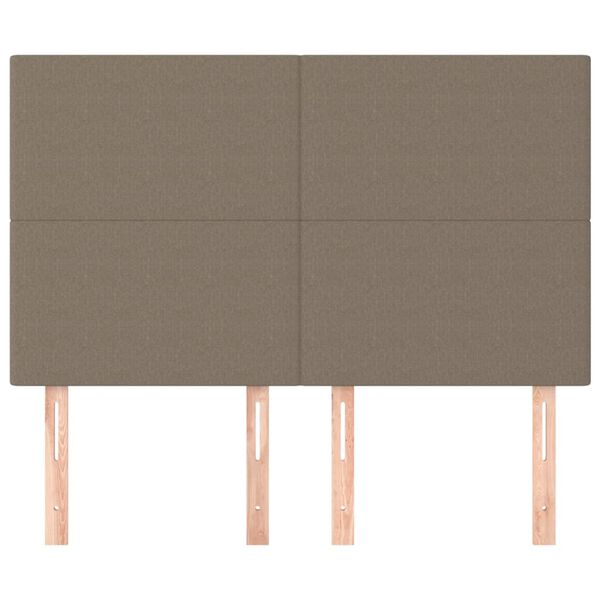 vidaXL Hoofdbord taupe 144x5x118/128 cm Stof