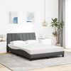 vidaXL Bed met matras "Hanko" stof donkergrijs 120x200 cm