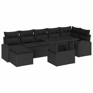 vidaXL Tuin Sofa Set 8 st Zwart poly rattan
