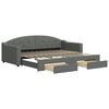 vidaXL Slaapbank onderschuifbed en lades 90x200 cm stof donkergrijs