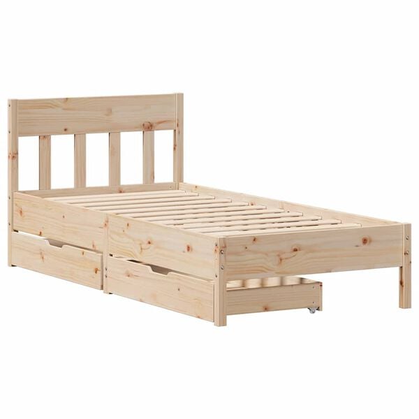 vidaXL Bedframe zonder matras massief grenenhout 75x190 cm