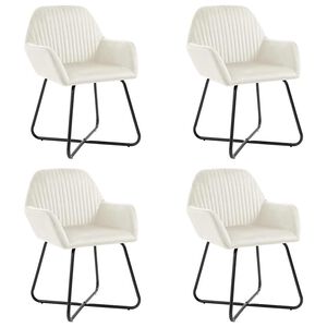 vidaXL Eetkamerstoelen 4 st fluweel cr&egrave;mekleurig