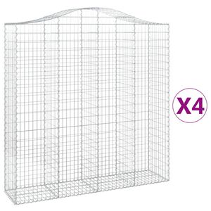 vidaXL Schanskorven 4 st gewelfd 200x50x200/220 cm ijzer