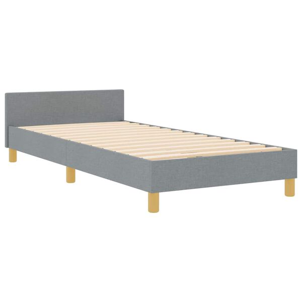vidaXL Bedframe met hoofdeinde Lichtgrijs 90 x 200 cm Stof