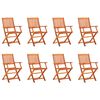vidaXL Opklapbare stoelen, 8 stuks, van massief eucalyptushout