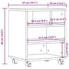 vidaXL Printerkastje met wielen 41x32x48 cm sonoma eikenkleurig