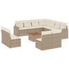 vidaXL 12-delige Loungeset met kussens poly rattan beige