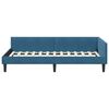 vidaXL Hoekbedframe met hoofdeinde Blauw 90 cm x 200 cm Fluweel