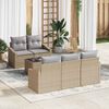 vidaXL Bankstel met kussen 6 pcs Beige en Licht Grijs poly rattan