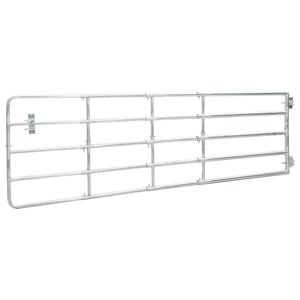 vidaXL Poort met 5 stangen (150-400)x90 cm staal zilverkleurig