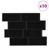 vidaXL Subway Tegel 10 pcs Zwart 29.4 x 21.4 cm Polyurethaan en PET