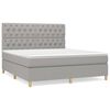 vidaXL Boxspring met matras stof lichtgrijs 160x200 cm