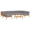 vidaXL 6-delige Loungeset pallet met kussens massief acaciahout