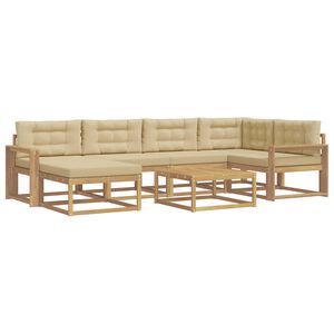 vidaXL Buiten bankenset 7 st Wit en Beige