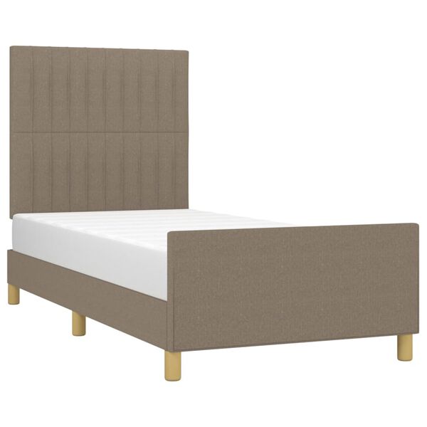 vidaXL Bedframe zonder matras 80x200 cm stof taupe