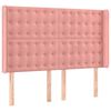 vidaXL Boxspring met matras en LED fluweel roze 140x200 cm