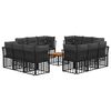 vidaXL Buiten bankenset 13 st Zwart en Donkergrijs Polyester