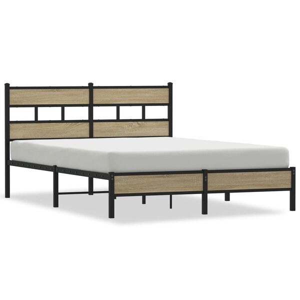 vidaXL Bedframe zonder matras hout sonoma eikenkleurig 140x190 cm