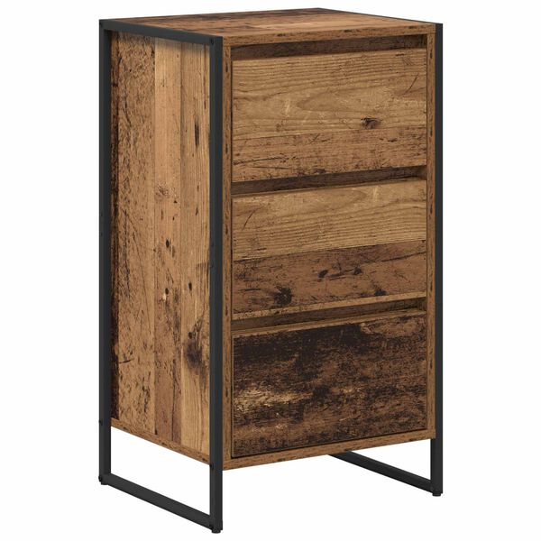 vidaXL Dressoir met lade Oud Hout 42 x 36 x 75.5 cm Bewerkt hout