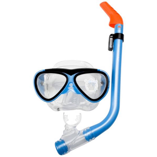 Waimea junior duikmasker met snorkel aqua/zwart