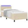 vidaXL Boxspring bed met matras met LED Cr&egrave;me 90 x 200 cm Stof