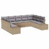 vidaXL Tuinbankenset met kussen 9 pcs Beige en Licht Grijs Polyrattan
