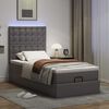 vidaXL Ottoman bed met matras en LED's 90x200cm kunstleer grijs