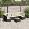 vidaXL 8-delige Loungeset met kussens poly rattan zwart