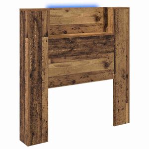vidaXL Opslag hoofdeinde met LED Oud hout Bewerkt hout